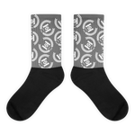 H2E Crest All Over Socks Grey/White