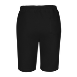 Crest Embroidered Black Logo Men's Fleece Shorts