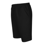 Crest Embroidered Black Logo Men's Fleece Shorts