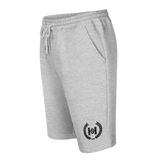 Crest Embroidered Black Logo Men's Fleece Shorts