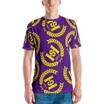 H2E Crest All Over Print Men's T-shirt Purple/Gold