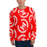 H2E Printed Unisex Sweatshirt Red/White