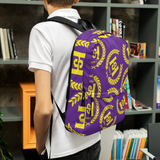 H2E All Over Crest Backpack Purple