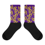 H2E Crest All Over Socks Purple/Gold