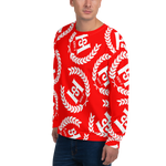 H2E Printed Unisex Sweatshirt Red/White