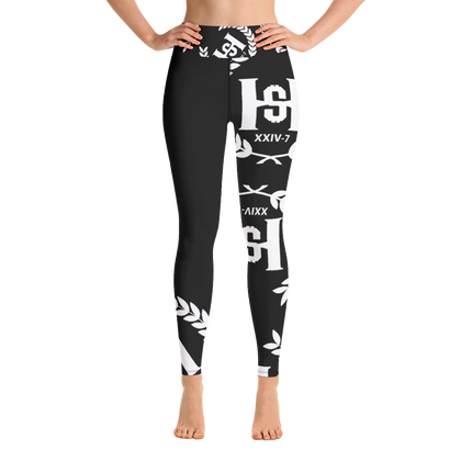 H2E Yoga Leggings Black/White