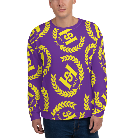 H2E Printed Unisex Sweatshirt Purple/Gold