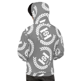 H2E All Over Print Unisex Hoodie Grey/White