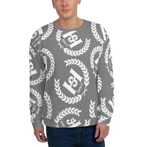 H2E Printed Unisex Sweatshirt Grey/White
