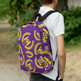 H2E All Over Crest Backpack Purple